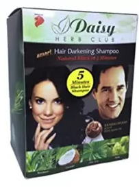 HAIR COLOR SHAMPOO AND BLACK HENNA - DAISY HAIR COLOUR SHAMPOO 5 MIN X 12 Sachets