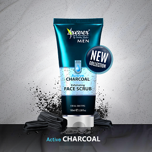 CLEANSER , TONER, PACK  & SCRUB Mask  -  4EVER FACE SCRUB MEN ACTIVE CHARCOAL 100ML