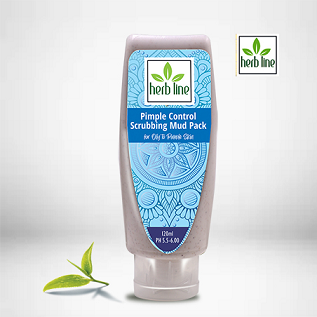 HERBAL SCRUB - HERBLINE Scrubbing Mud Pack Pimple Control  120ml 