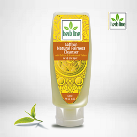 CLEANSER , TONER, PACK  & SCRUB Mask  - HERBLINE Cleanser Saffron Natural Fairness 120ml 