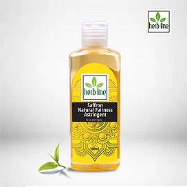 CLEANSER , TONER, PACK  & SCRUB Mask  - HERBLINE Toner Saffron Natural Fairness Astringent  100 Ml 