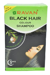 HAIR COLOR SHAMPOO AND BLACK HENNA - RAIGAM RAVAN BLACK HAIR COLOUR Shampoo 21ML
