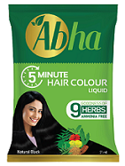 HAIR COLOR SHAMPOO AND BLACK HENNA - ABHA 5 MINUTE HAIR COLOUR SHAMPOO 21ML